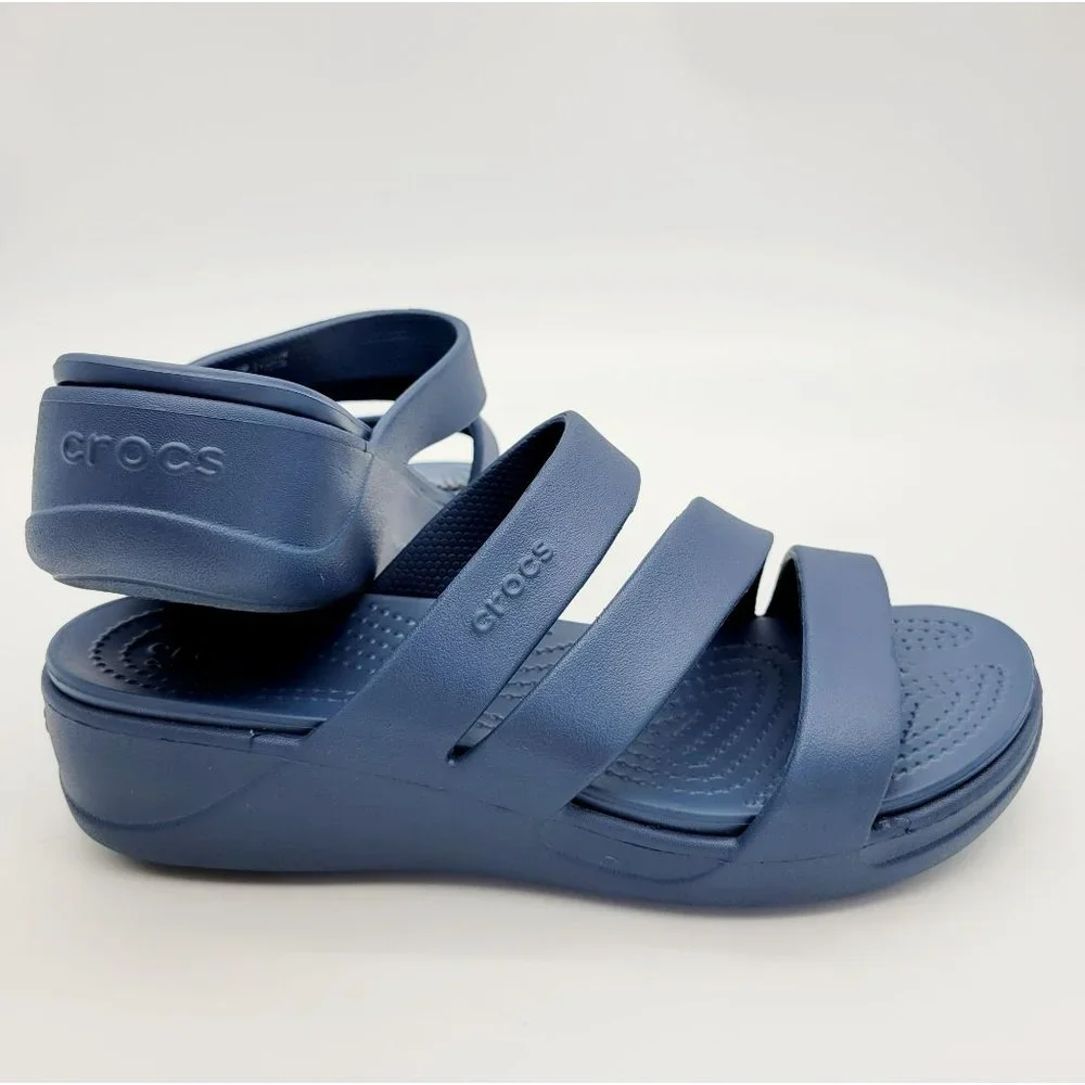 Crocs Monterey Wedge Blue Women's Sandals Size 8_2